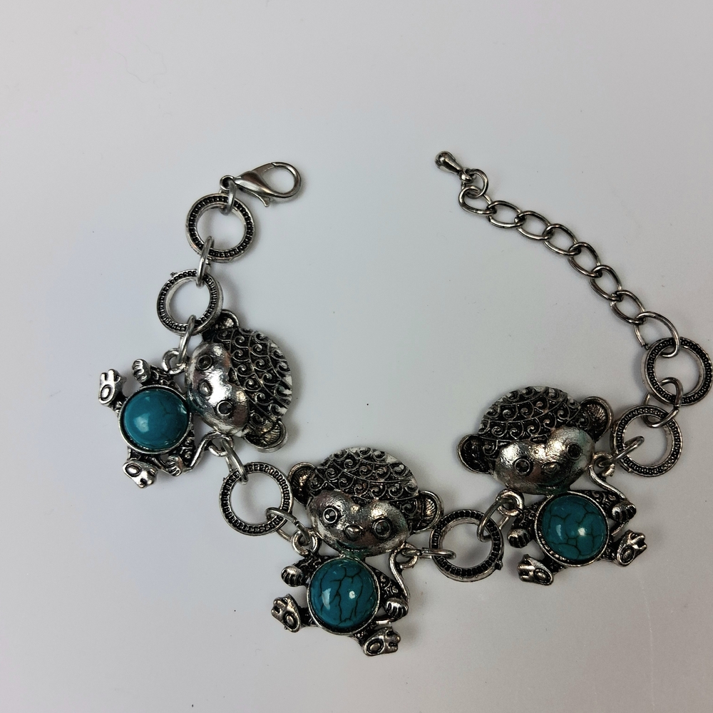 Monkey Turquoise Fashiom  Bracelet 6in + 2in Extension